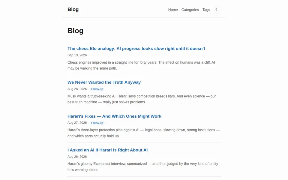 The blog: a list of recent posts